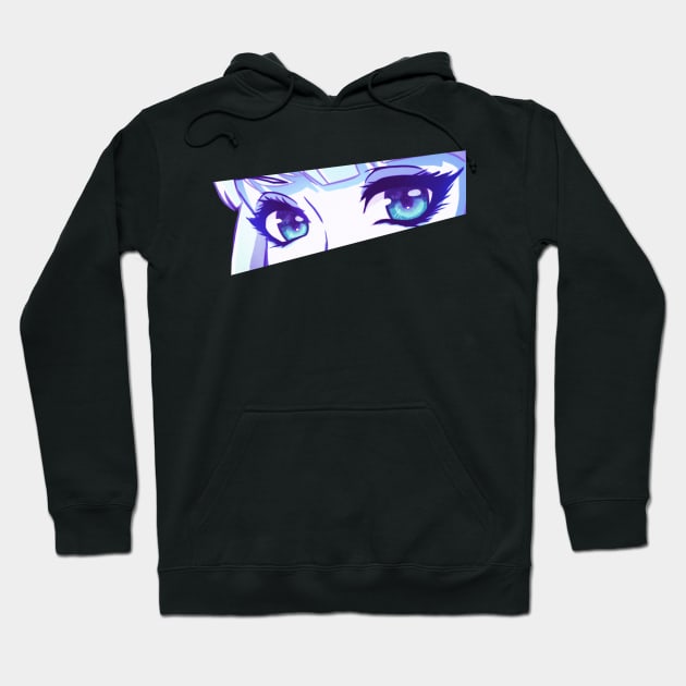 Anime Eyes (blue) Hoodie by Leo